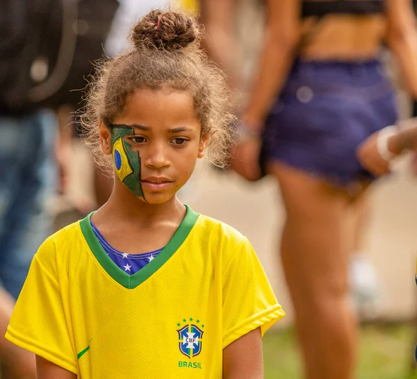 Brazil Paulo Νοεμβρίου 2022 Υποστηρικτές Της Βραζιλίας Γιορτή Στο Κέντρο — Φωτογραφία Αρχείου