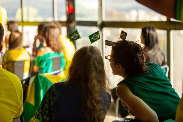 Brasile Paulo Novembre 2022 Sostenitori Della Celebrazione Brasiliana Nel Centro — Foto Stock