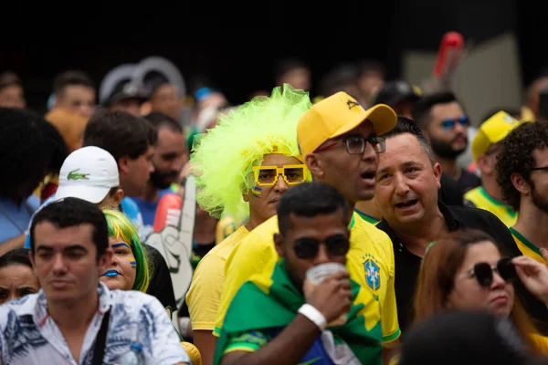 Пауло Ноября 2022 Фанаты Фестивале Fifa Fan Festival Вале Анхангаба — стоковое фото