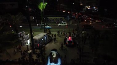 PAULO BRAZİL, ARALIK 03, 2022 Praia Grande 'nin en geleneksel dini festivallerinden biri olan Festejos de Iemanj, 3. ve 4. 