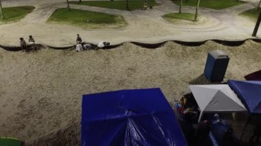 PAULO BRAZİL, ARALIK 03, 2022 Praia Grande 'nin en geleneksel dini festivallerinden biri olan Festejos de Iemanj, 3. ve 4. 