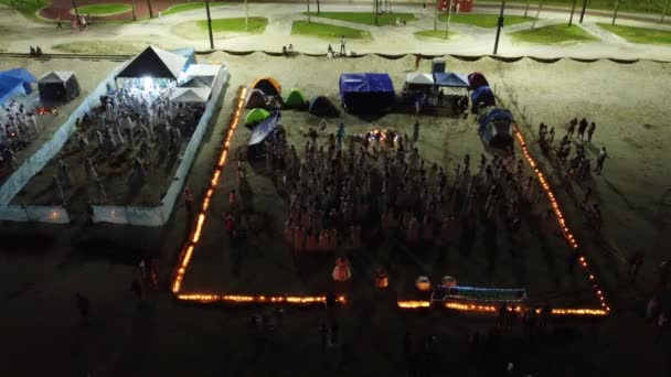 Paulo Brazi Aralik 2022 Praia Grande Nin Geleneksel Dini Festivallerinden — Stok video