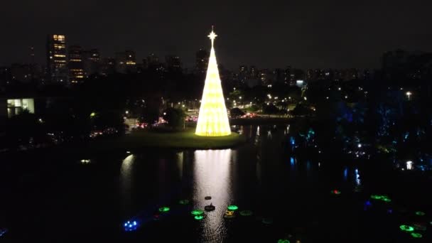 Paulo Brasil Diciembre 2022 Este Viernes Por Noche Navidad Parque — Vídeos de Stock