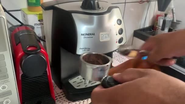 Espresso Coffee Machine Afternoon Coffee Coffee Cup — Stock video