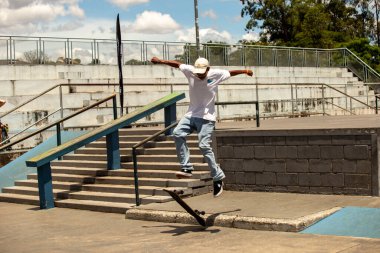 SAO PAULO, BRAZIL JANUARY 15, 2023, skateboarding championship at the extreme sports center in sao paulo clipart