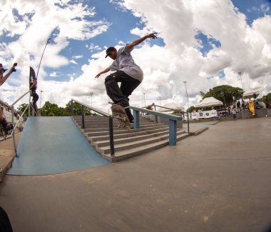 SAO PAULO, BRAZIL JANUARY 15, 2023, skateboarding championship at the extreme sports center in sao paulo