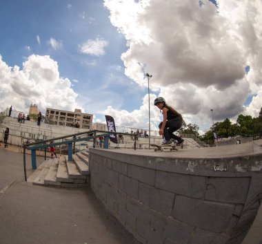 SAO PAULO, BRAZIL JANUARY 15, 2023, skateboarding championship at the extreme sports center in sao paulo