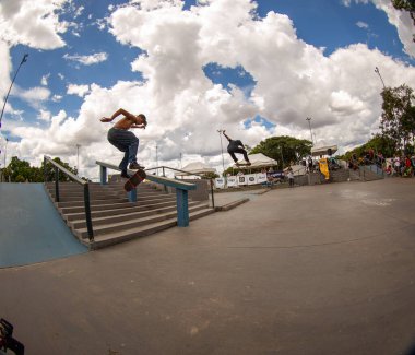 SAO PAULO, BRAZIL JANUARY 15, 2023, skateboarding championship at the extreme sports center in sao paulo