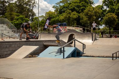 SAO PAULO, BRAZIL JANUARY 15, 2023, skateboarding championship at the extreme sports center in sao paulo