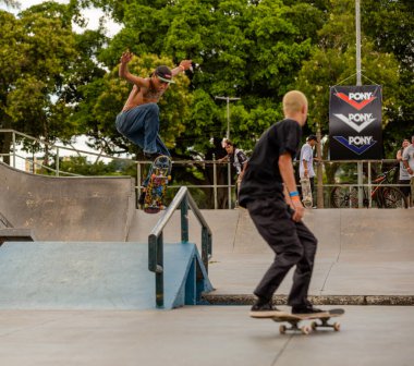SAO PAULO, BRAZIL JANUARY 15, 2023, skateboarding championship at the extreme sports center in sao paulo