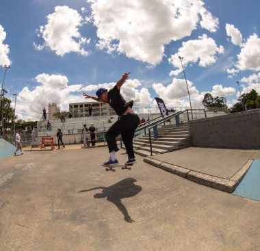 SAO PAULO, BRAZIL JANUARY 15, 2023, skateboarding championship at the extreme sports center in sao paulo