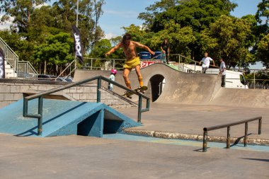 SAO PAULO, BRAZIL JANUARY 15, 2023, skateboarding championship at the extreme sports center in sao paulo
