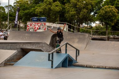 SAO PAULO, BRAZIL JANUARY 15, 2023, skateboarding championship at the extreme sports center in sao paulo