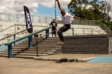 SAO PAULO, BRAZIL JANUARY 15, 2023, skateboarding championship at the extreme sports center in sao paulo