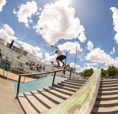 SAO PAULO, BRAZIL JANUARY 15, 2023, skateboarding championship at the extreme sports center in sao paulo 
