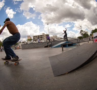 SAO PAULO, BRAZIL JANUARY 15, 2023, skateboarding championship at the extreme sports center in sao paulo 
