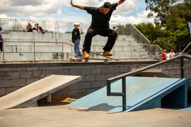 SAO PAULO, BRAZIL JANUARY 15, 2023, skateboarding championship at the extreme sports center in sao paulo