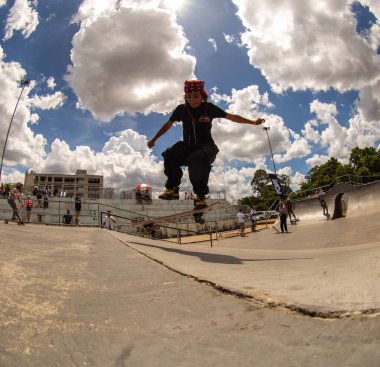 SAO PAULO, BRAZIL JANUARY 15, 2023, skateboarding championship at the extreme sports center in sao paulo