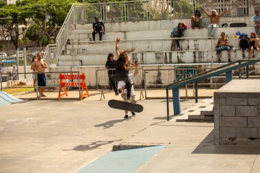 SAO PAULO, BRAZIL JANUARY 15, 2023, skateboarding championship at the extreme sports center in sao paulo