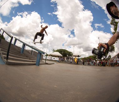 SAO PAULO, BRAZIL JANUARY 15, 2023, skateboarding championship at the extreme sports center in sao paulo