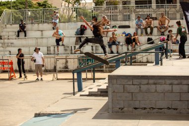 SAO PAULO, BRAZIL JANUARY 15, 2023, skateboarding championship at the extreme sports center in sao paulo