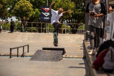 SAO PAULO, BRAZIL JANUARY 15, 2023, skateboarding championship at the extreme sports center in sao paulo