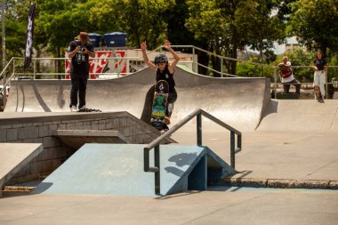 SAO PAULO, BRAZIL JANUARY 15, 2023, skateboarding championship at the extreme sports center in sao paulo