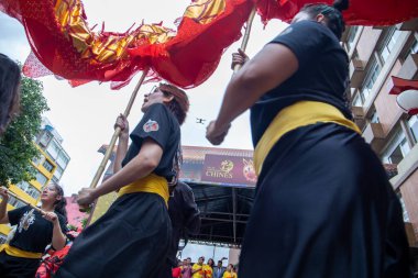 chinese new year party in the neighborhood of Liberdade in So Paulo Brazil