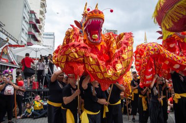 chinese new year party in the neighborhood of Liberdade in So Paulo Brazil