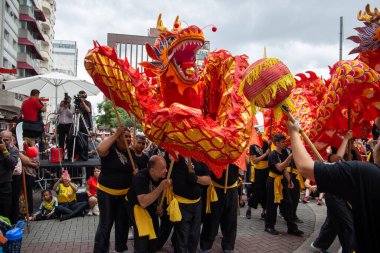 chinese new year party in the neighborhood of Liberdade in So Paulo Brazil