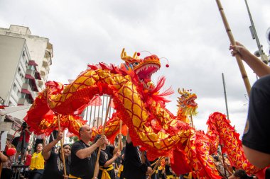 chinese new year party in the neighborhood of Liberdade in So Paulo Brazil