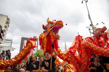 chinese new year party in the neighborhood of Liberdade in So Paulo Brazil