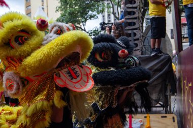 chinese new year party in the neighborhood of Liberdade in So Paulo Brazil