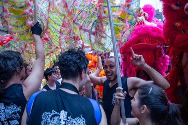 chinese new year party in the neighborhood of Liberdade in So Paulo Brazil
