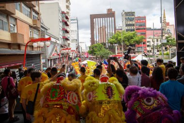 chinese new year party in the neighborhood of Liberdade in So Paulo Brazil