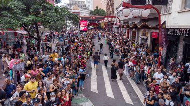 chinese new year party in the neighborhood of Liberdade in So Paulo Brazil
