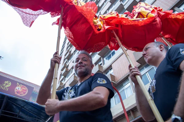 chinese new year party in the neighborhood of Liberdade in So Paulo Brazil