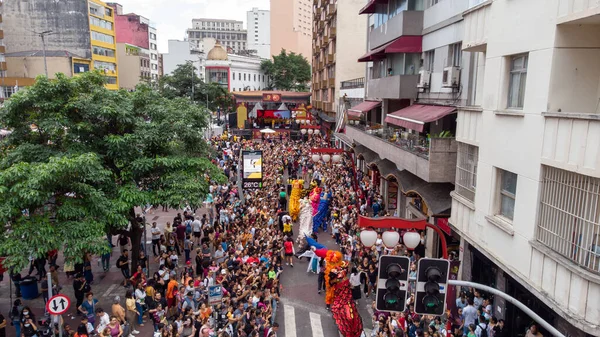 China New Year Party Neighborhood Liberdade Paulo Brazil Лицензионные Стоковые Фото