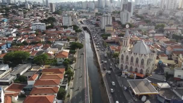 Paulo Brazil February 2023 Aerial View Ipiranga Neighborhood — Wideo stockowe