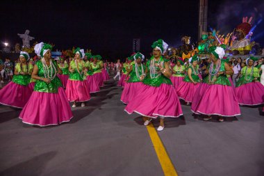 SAO PAULO, BRAZIL FEBRUARY 09, 2023, Technical rehearsal of the Sao Paulo samba schools at the Anhembi Sambadrome