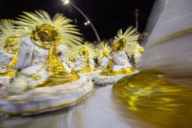 samba school parade at the sambodromo in so paulo brazil