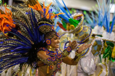 samba school parade at the sambodromo in so paulo brazil