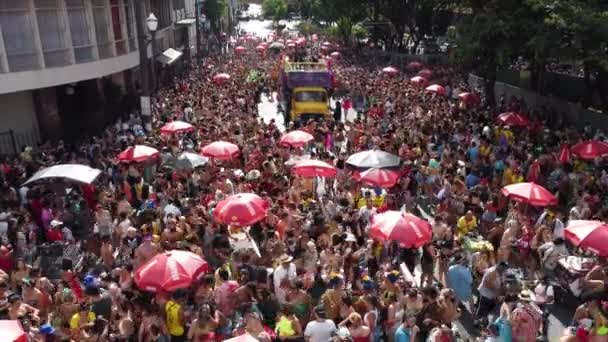 Paulo Febrero 2023Street Carnival Block Largo Aroche Downtown Sao Paulo — Vídeo de stock