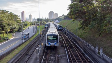 PAULO, BRAZİL MARCH 24, 2023, Metro işçilerinin grevi sırasında So Paulo metrosunun hava görüntüsü