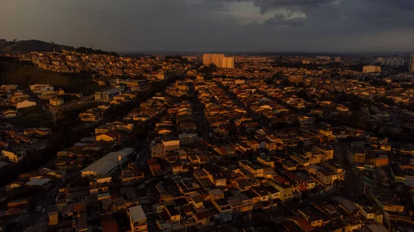 Paulo Brasilien März 2023 Sonnenuntergang Der Stadt Guarulhos — Stockfoto