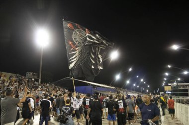 Paulo - 21 Ocak 2024: So Paulo karnavalının samba okulları Pazar gecesi Sambadrome 'da teknik prova yaptılar (21 Ocak)).