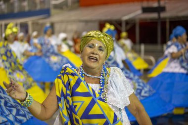 Paulo - 21 Ocak 2024: So Paulo karnavalının samba okulları Pazar gecesi Sambadrome 'da teknik prova yaptılar (21 Ocak)).