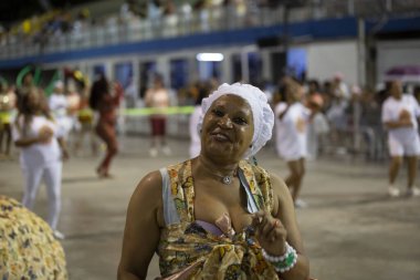 Paulo - 21 Ocak 2024: So Paulo karnavalının samba okulları Pazar gecesi Sambadrome 'da teknik prova yaptılar (21 Ocak)).