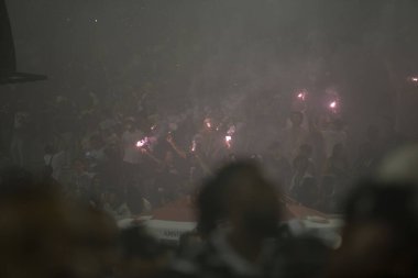 Paulo - 21 Ocak 2024: So Paulo karnavalının samba okulları Pazar gecesi Sambadrome 'da teknik prova yaptılar (21 Ocak)).