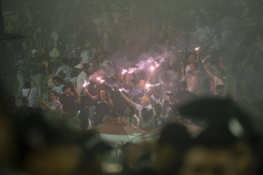 Paulo - 21 Ocak 2024: So Paulo karnavalının samba okulları Pazar gecesi Sambadrome 'da teknik prova yaptılar (21 Ocak)).